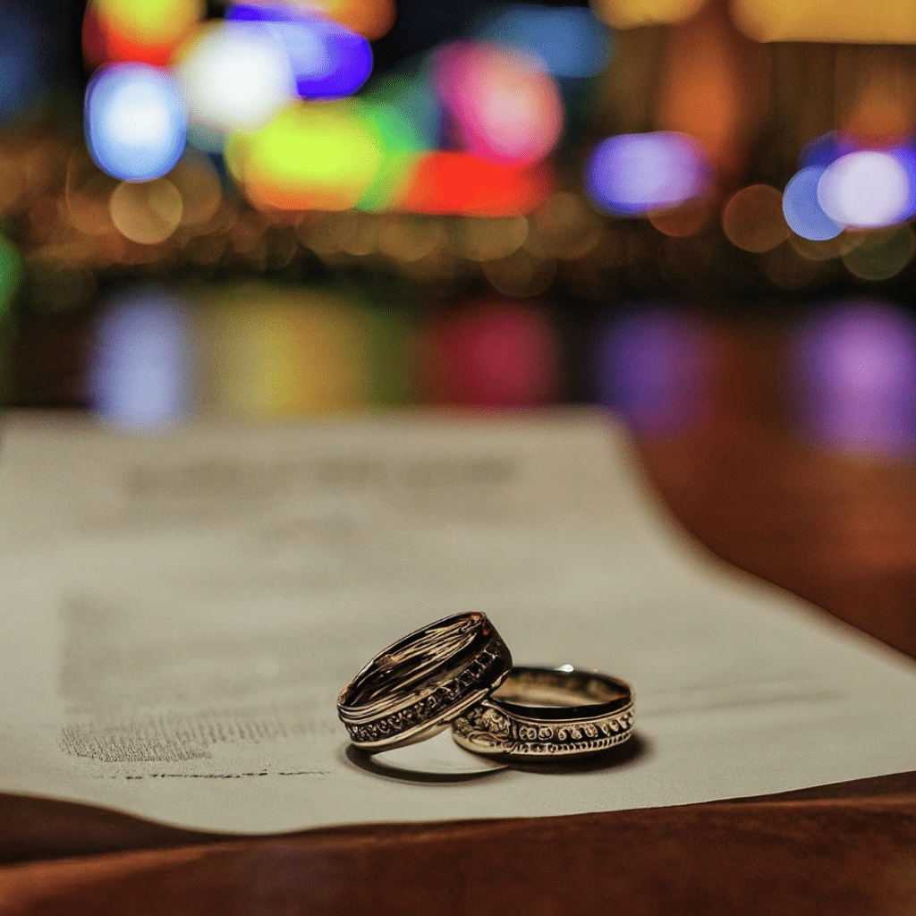 two rings on marriage certificates