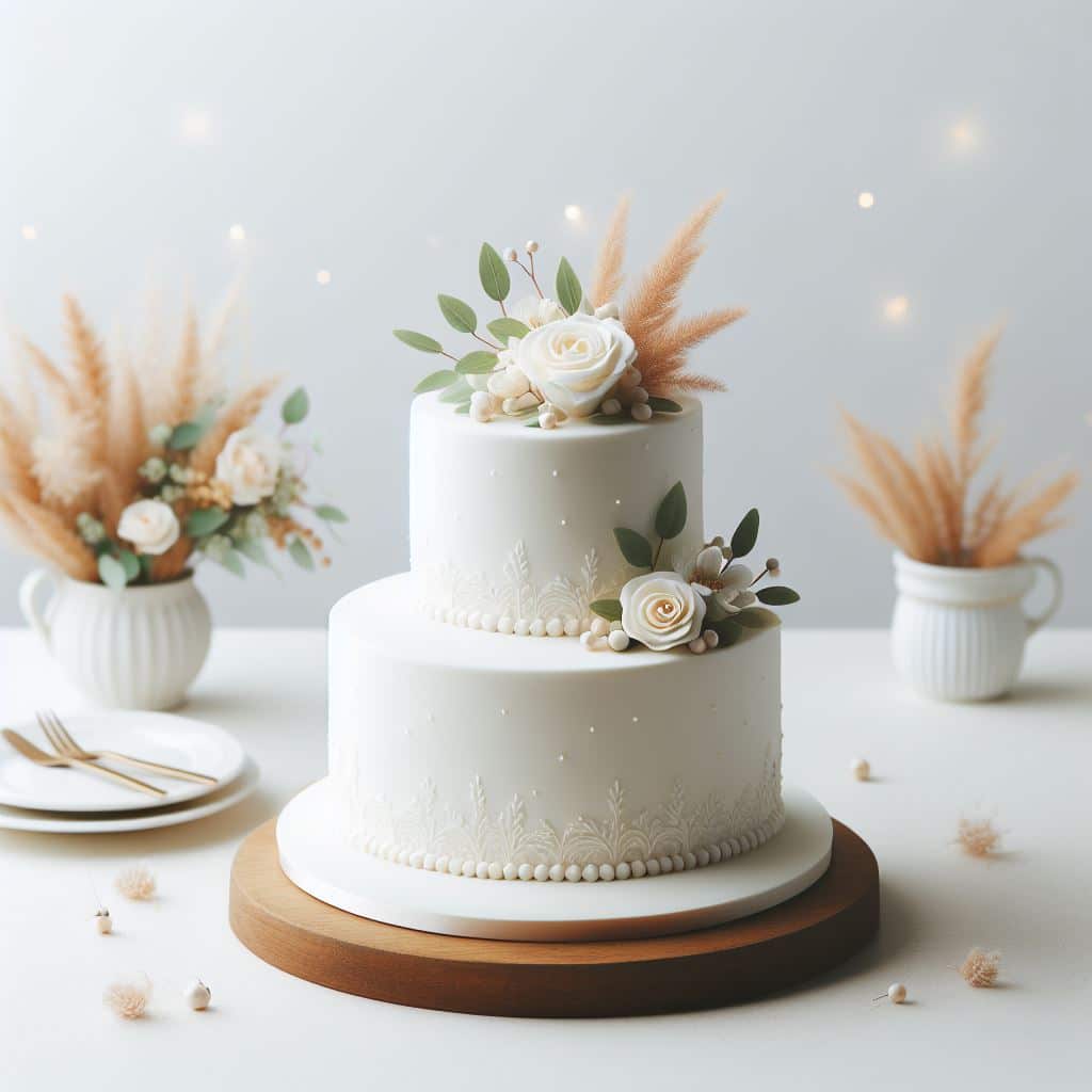 two tiered cake with roses