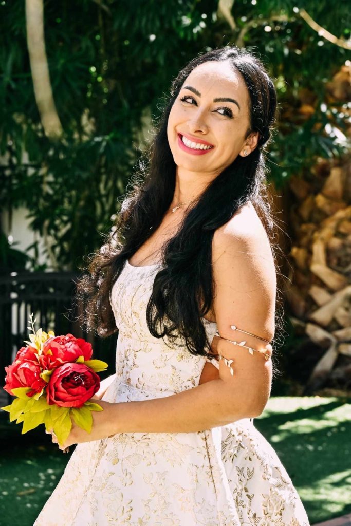Silk bouquet and matching boutonnière included in Le Petite Las Vegas Wedding Package