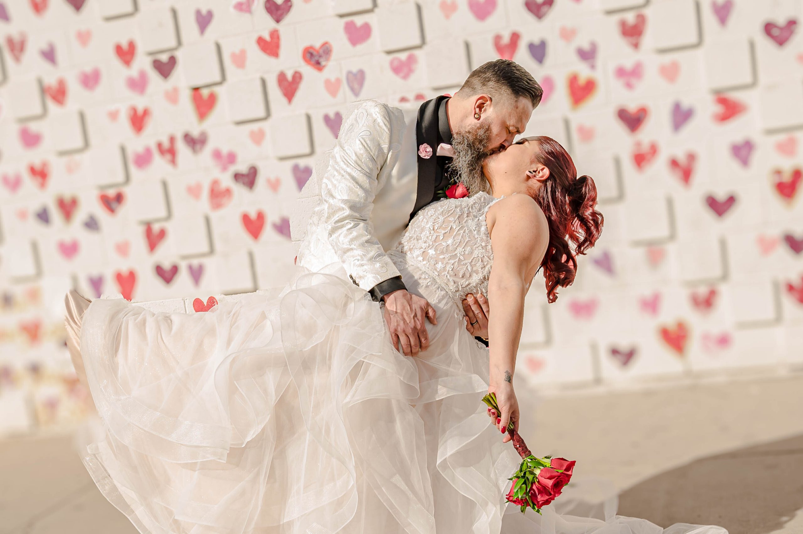 bride and groom enjoying Las Vegas wedding
