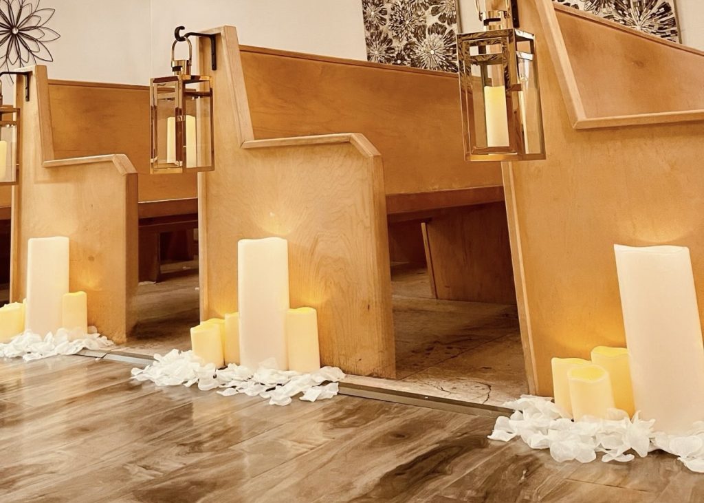 chapel decor candles